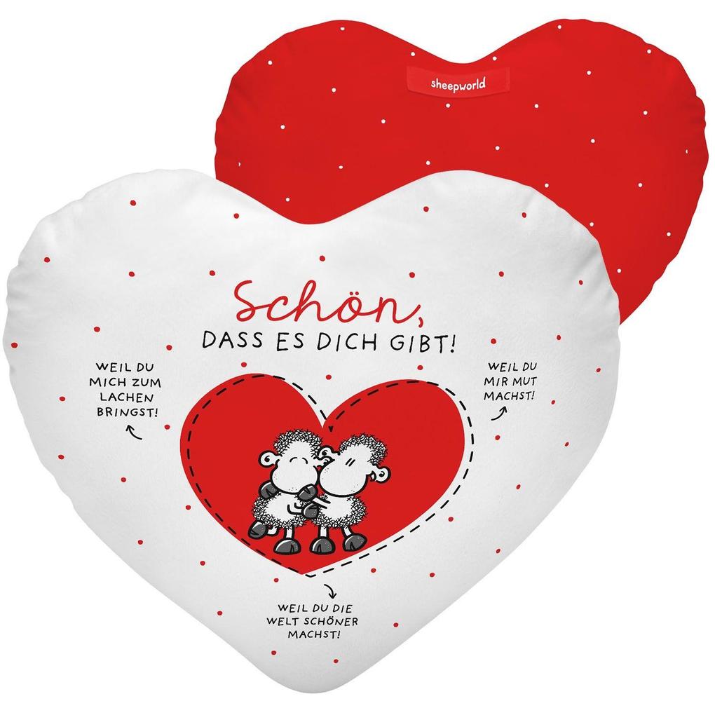 Weitere Ansicht: Plüschkissen "Schön, dass es dich gibt! Weil du........!"