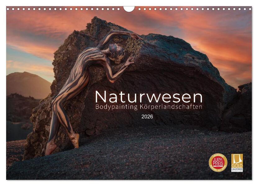 Produktbild: Naturwesen - Bodypainting Körperlandschaften (Wandkalender 2026 DIN A3 quer), CALVENDO Monatskalender | Julie Boehm, Calvendo
