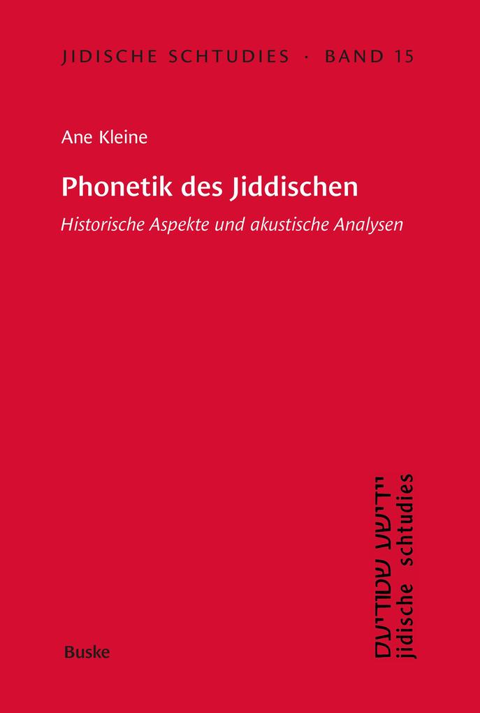 Produktbild: Phonetik des Jiddischen | Ane Kleine