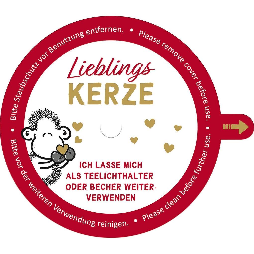 Weitere Ansicht: Kerze in Porzellanbecher "Herzensmensch", mit Golddruck