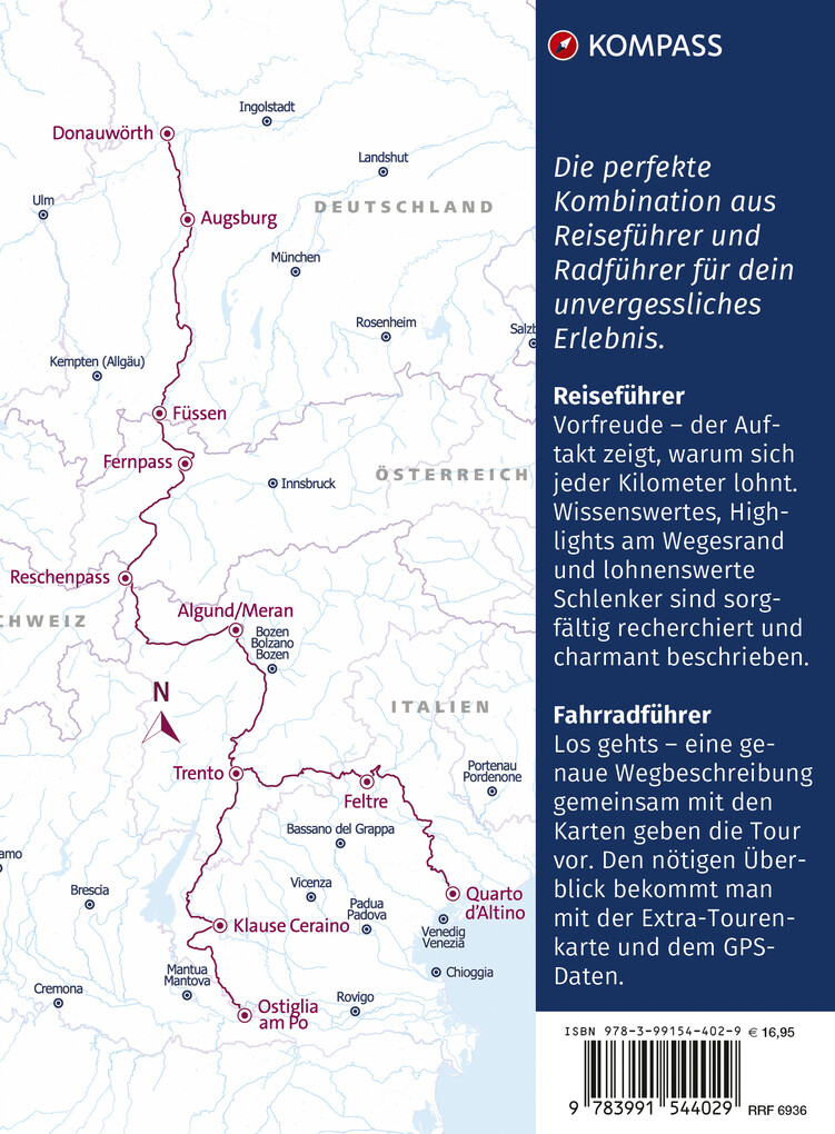 Weitere Ansicht: KOMPASS Radreiseführer Via Claudia Augusta | Christoph Mag. Tschaikner
