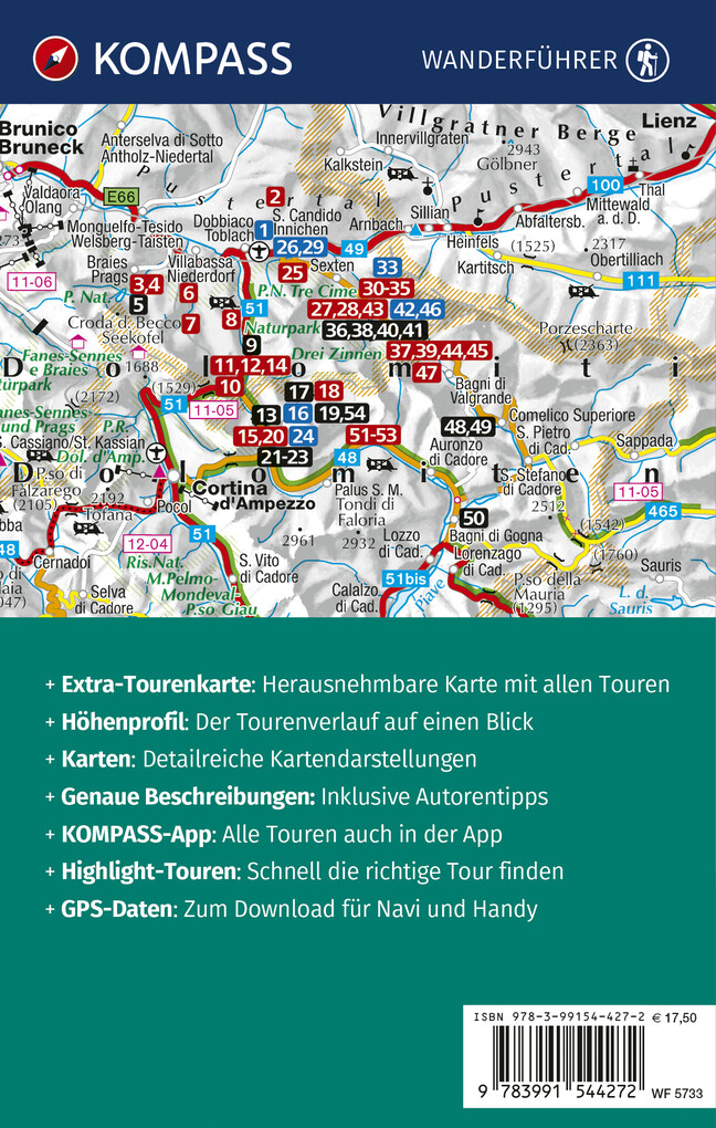 Weitere Ansicht: KOMPASS Wanderführer Sextner Dolomiten, Naturpark Drei Zinnen - Herausragende Dolomiten, 50 Touren mit Extra-Tourenkarte | Eugen E Hüsler