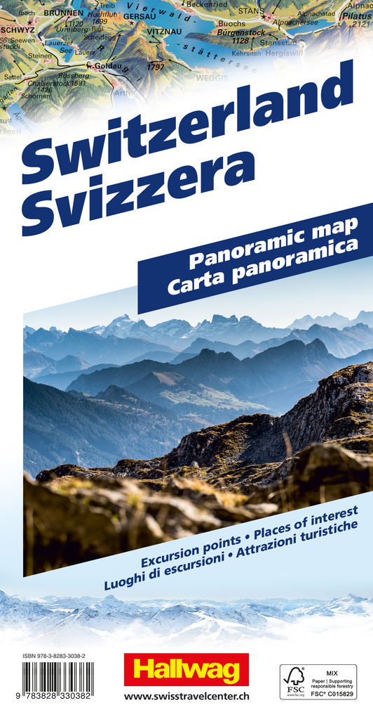 Weitere Ansicht: Hallwag Panoramakarte Schweiz