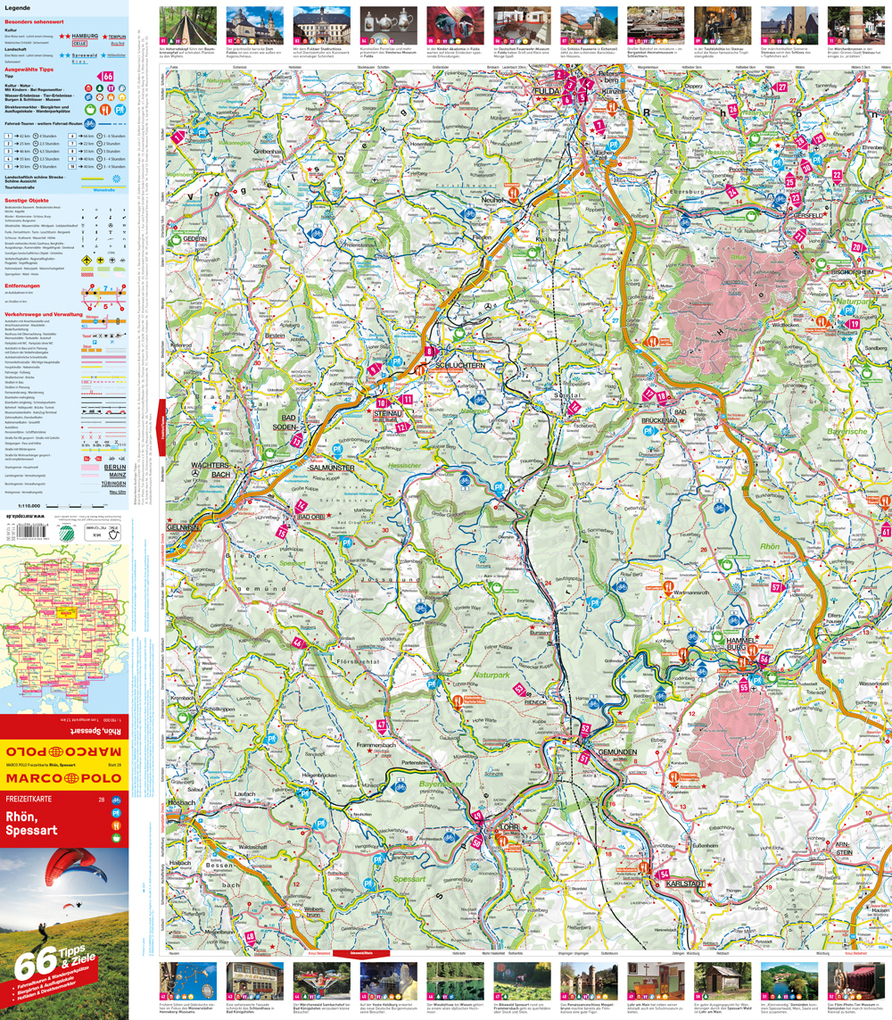 Weitere Ansicht: MARCO POLO Freizeitkarte 28 Rhön, Spessart 1:110.000