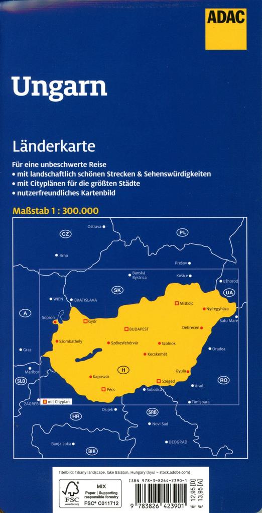 Weitere Ansicht: ADAC Länderkarte Ungarn 1:300.000