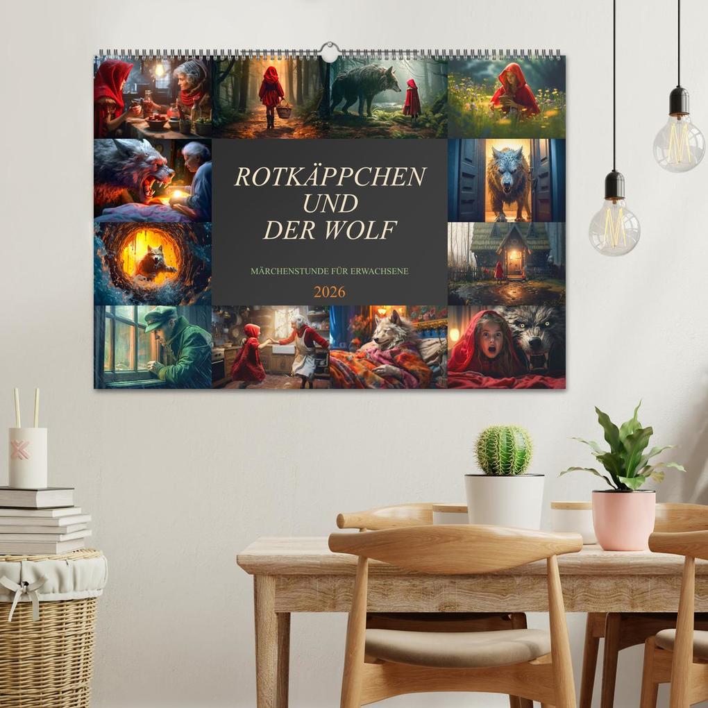 Weitere Ansicht: Rotkäppchen und der Wolf (Wandkalender 2026 DIN A2 quer), CALVENDO Monatskalender | Dirk Meutzner, Calvendo