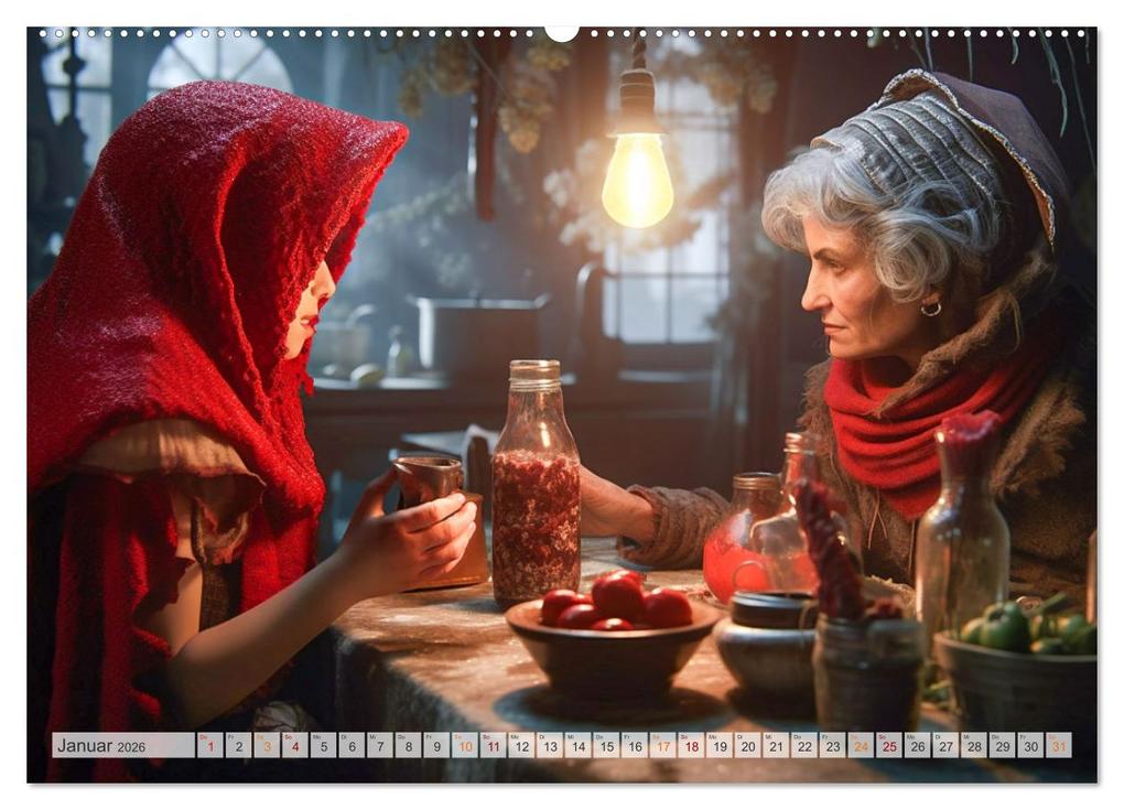 Weitere Ansicht: Rotkäppchen und der Wolf (Wandkalender 2026 DIN A2 quer), CALVENDO Monatskalender | Dirk Meutzner, Calvendo
