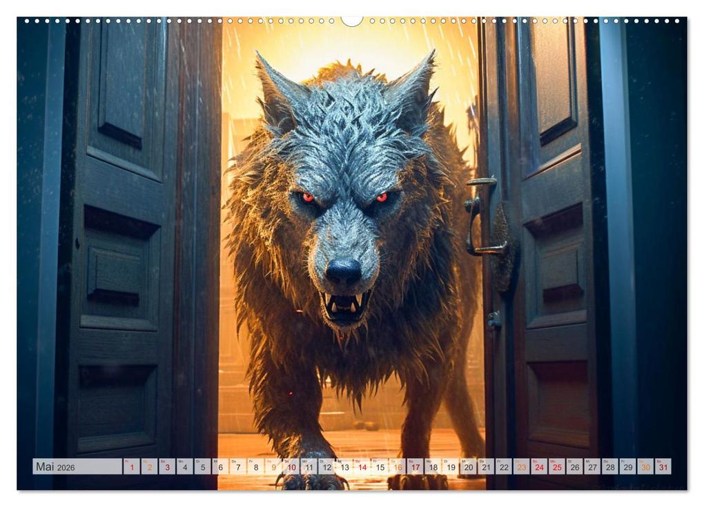 Weitere Ansicht: Rotkäppchen und der Wolf (Wandkalender 2026 DIN A2 quer), CALVENDO Monatskalender | Dirk Meutzner, Calvendo