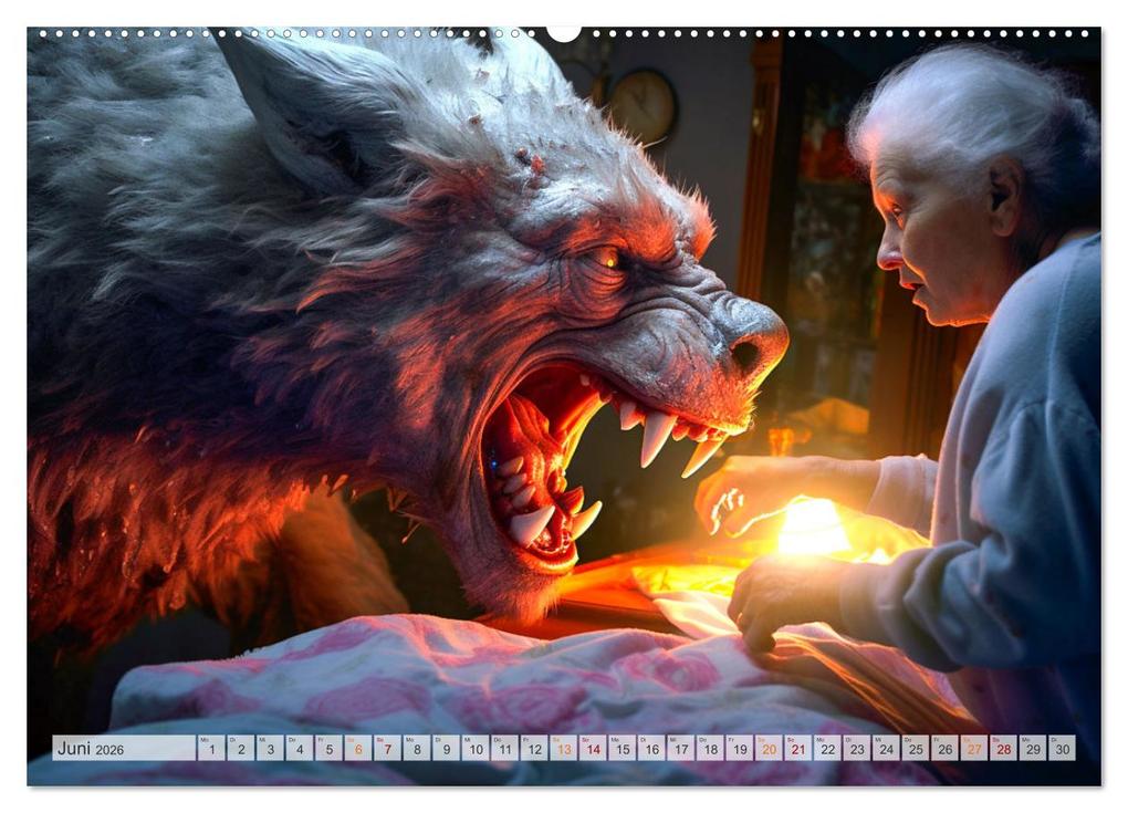Weitere Ansicht: Rotkäppchen und der Wolf (Wandkalender 2026 DIN A2 quer), CALVENDO Monatskalender | Dirk Meutzner, Calvendo