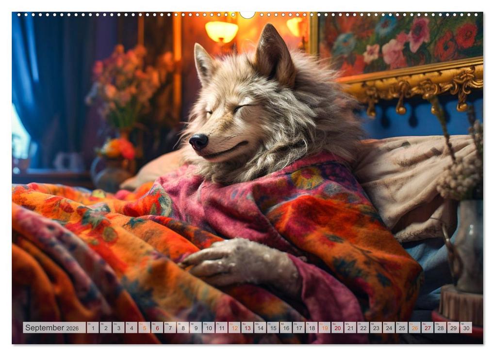 Weitere Ansicht: Rotkäppchen und der Wolf (Wandkalender 2026 DIN A2 quer), CALVENDO Monatskalender | Dirk Meutzner, Calvendo
