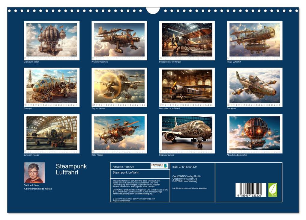 Weitere Ansicht: Steampunk Luftfahrt (Wandkalender 2026 DIN A3 quer), CALVENDO Monatskalender | Sabine Löwer, Calvendo