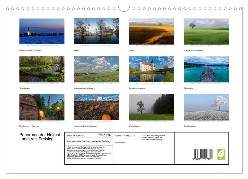 Weitere Ansicht: Panorama der Heimat Landkreis Freising (Wandkalender 2026 DIN A3 quer), CALVENDO Monatskalender | Joachim Mindt, Calvendo