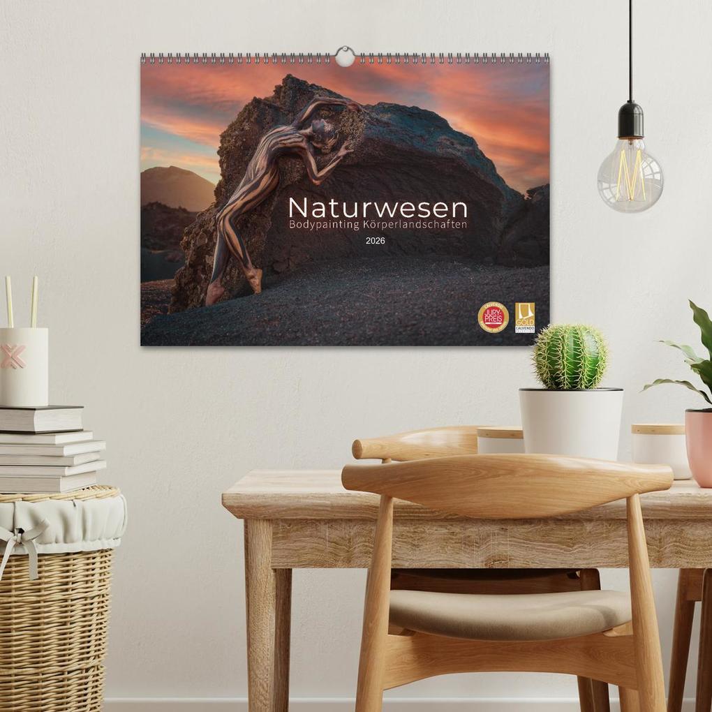 Weitere Ansicht: Naturwesen - Bodypainting Körperlandschaften (Wandkalender 2026 DIN A3 quer), CALVENDO Monatskalender | Julie Boehm, Calvendo