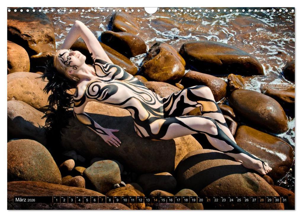 Weitere Ansicht: Naturwesen - Bodypainting Körperlandschaften (Wandkalender 2026 DIN A3 quer), CALVENDO Monatskalender | Julie Boehm, Calvendo