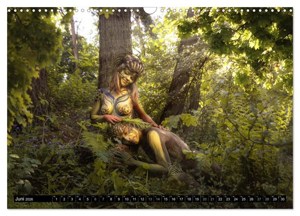 Weitere Ansicht: Naturwesen - Bodypainting Körperlandschaften (Wandkalender 2026 DIN A3 quer), CALVENDO Monatskalender | Julie Boehm, Calvendo