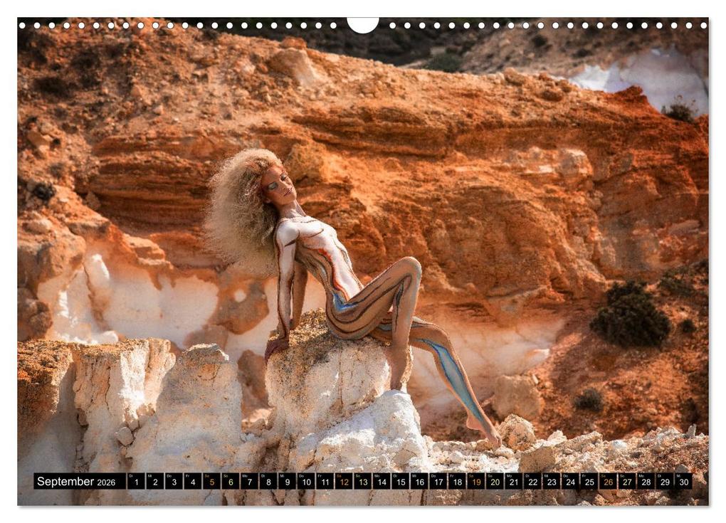 Weitere Ansicht: Naturwesen - Bodypainting Körperlandschaften (Wandkalender 2026 DIN A3 quer), CALVENDO Monatskalender | Julie Boehm, Calvendo