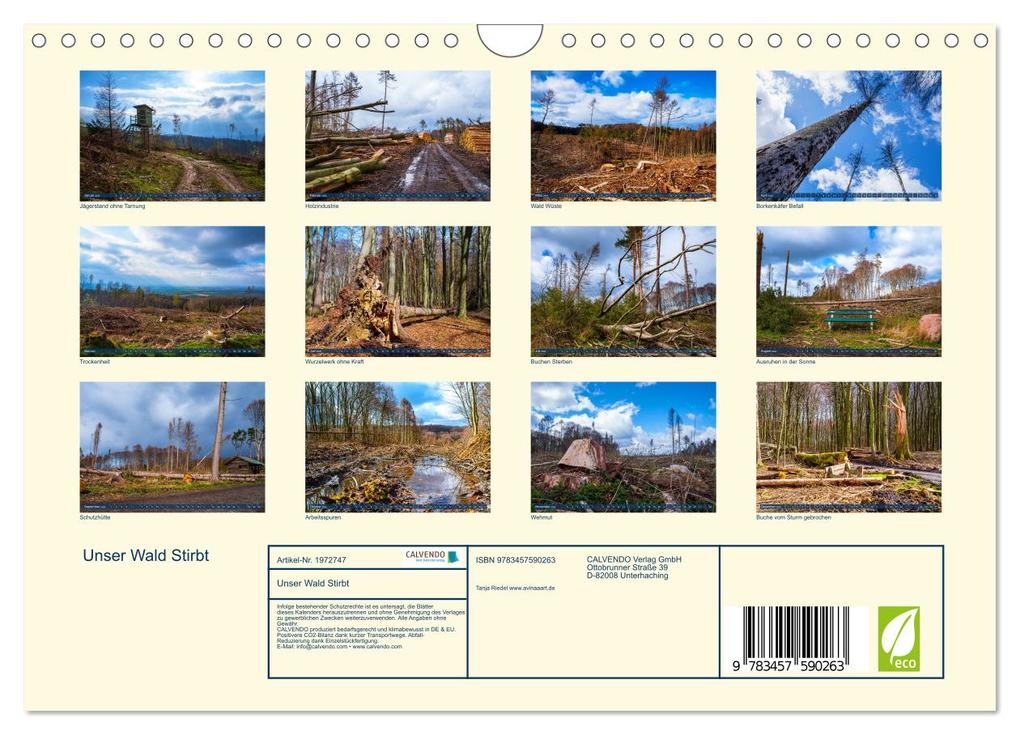 Weitere Ansicht: Unser Wald Stirbt (Wandkalender 2026 DIN A4 quer), CALVENDO Monatskalender | Tanja Riedel, Calvendo