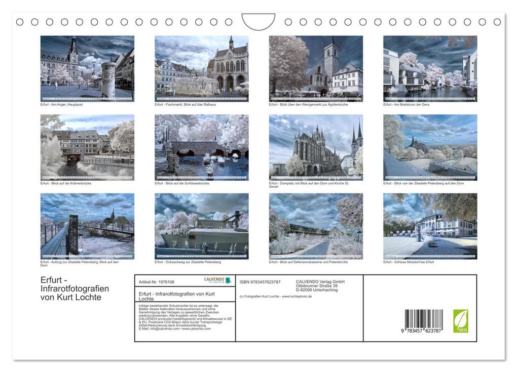 Weitere Ansicht: Erfurt - Infrarotfotografien von Kurt Lochte (Wandkalender 2026 DIN A4 quer), CALVENDO Monatskalender | Kurt Lochte, Calvendo