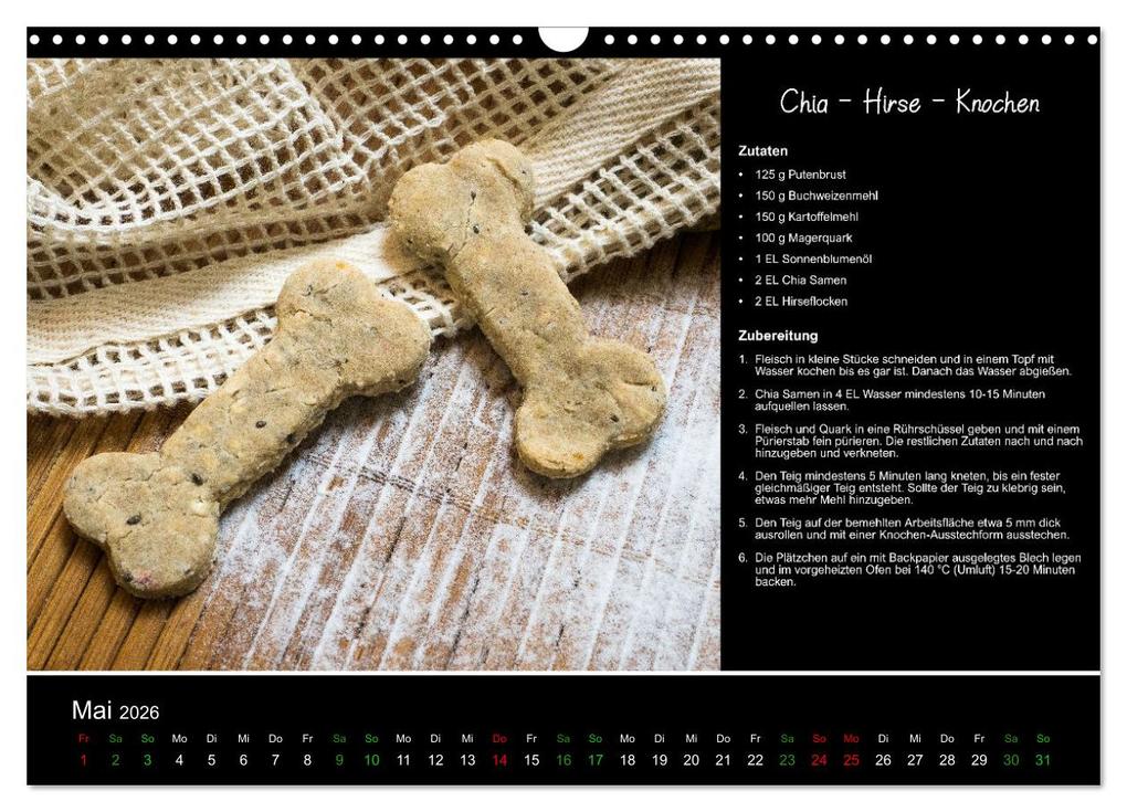 Weitere Ansicht: Hundekekse backen - Rezepte fürs ganze Jahr (Wandkalender 2026 DIN A3 quer), CALVENDO Monatskalender | Calvendo, Christina Williger