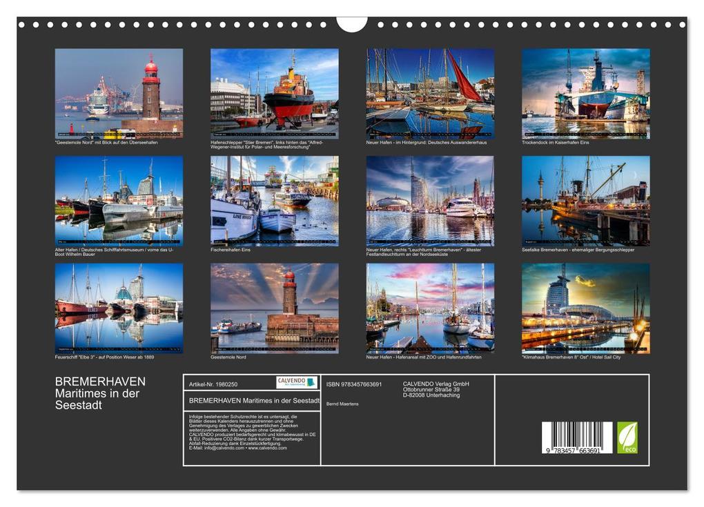 Weitere Ansicht: BREMERHAVEN Maritimes in der Seestadt (Wandkalender 2026 DIN A3 quer), CALVENDO Monatskalender | Bernd Maertens, Calvendo