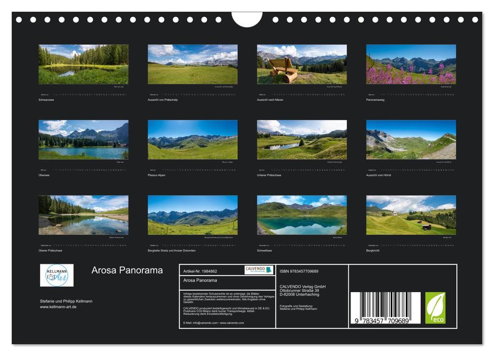 Weitere Ansicht: Arosa Panorama (Wandkalender 2026 DIN A4 quer), CALVENDO Monatskalender | Calvendo, Stefanie und Philipp Kellmann