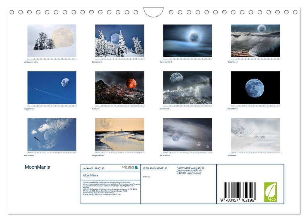 Weitere Ansicht: MoonMania (Wandkalender 2026 DIN A4 quer), CALVENDO Monatskalender | Calvendo, Ola Feix