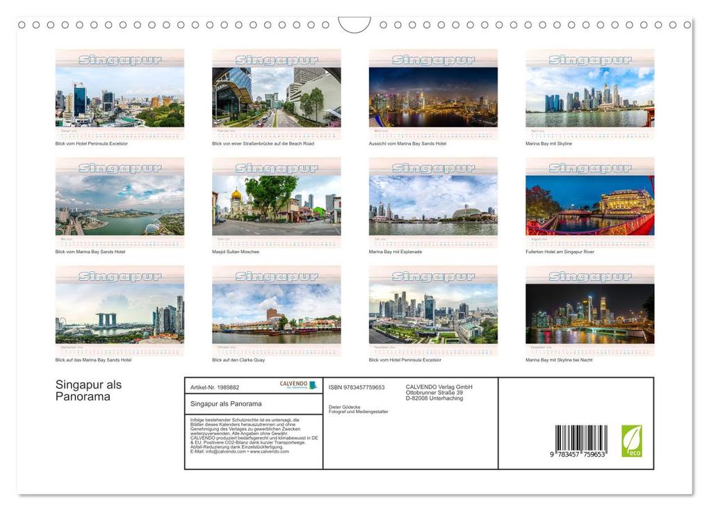 Weitere Ansicht: Singapur als Panorama (Wandkalender 2026 DIN A3 quer), CALVENDO Monatskalender | Calvendo, Dieter Gödecke