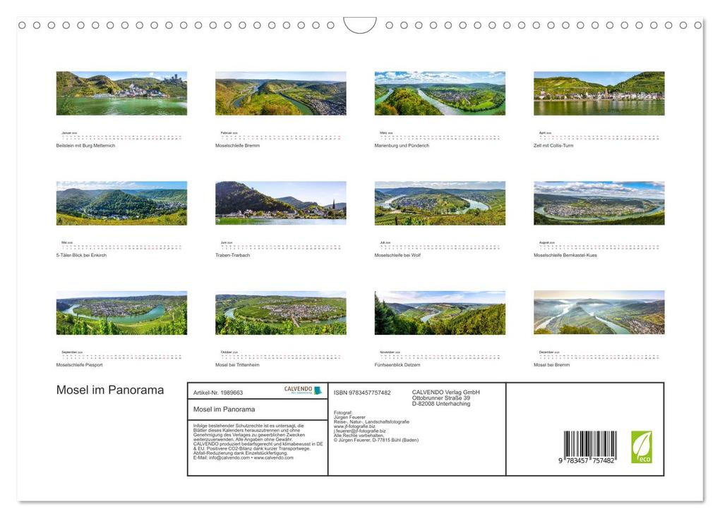 Weitere Ansicht: Mosel im Panorama (Wandkalender 2026 DIN A3 quer), CALVENDO Monatskalender | Calvendo, Jürgen Feuerer