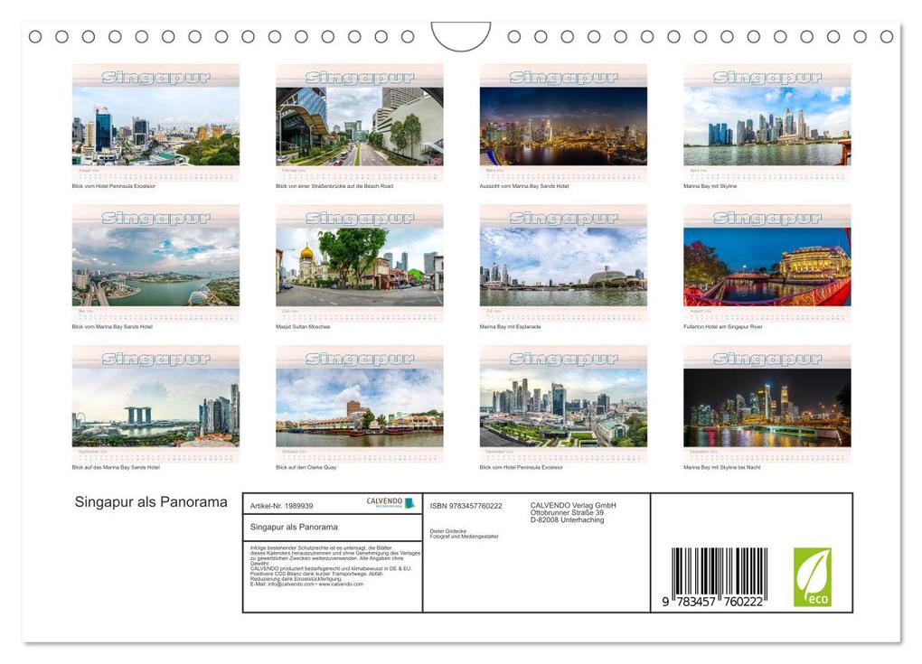 Weitere Ansicht: Singapur als Panorama (Wandkalender 2026 DIN A4 quer), CALVENDO Monatskalender | Calvendo, Dieter Gödecke