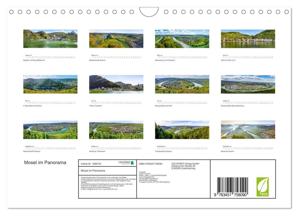 Weitere Ansicht: Mosel im Panorama (Wandkalender 2026 DIN A4 quer), CALVENDO Monatskalender | Calvendo, Jürgen Feuerer
