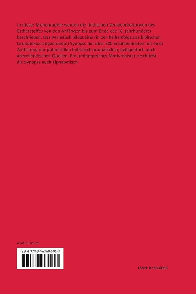 Weitere Ansicht: Jidische Schtudies 5: Studien zu den westjiddischen Estherdichtungen | Jutta Baum-Sheridan