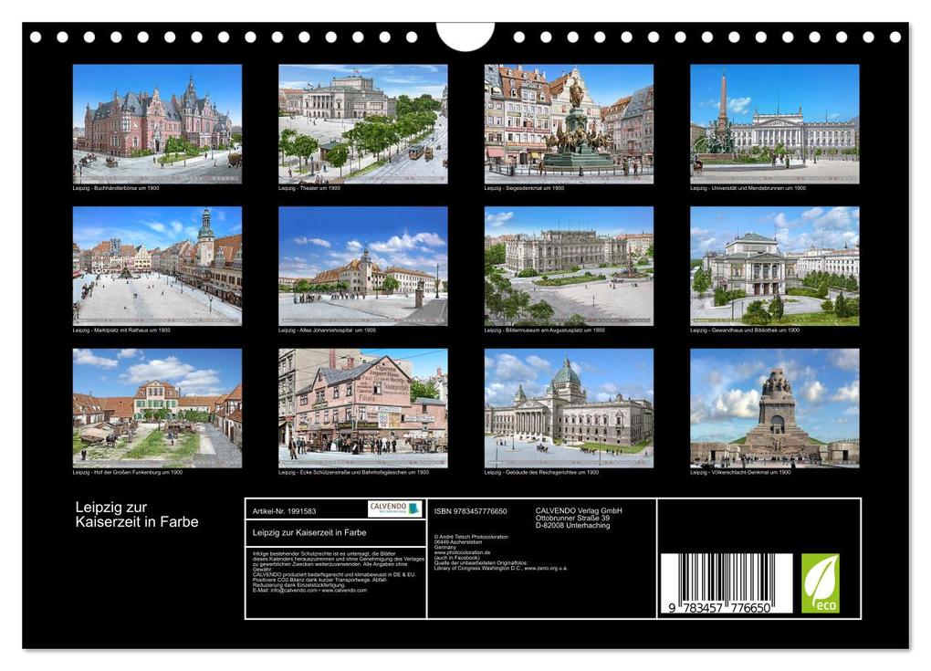 Weitere Ansicht: Leipzig zur Kaiserzeit in Farbe (Wandkalender 2026 DIN A4 quer), CALVENDO Monatskalender | André Tetsch, Calvendo