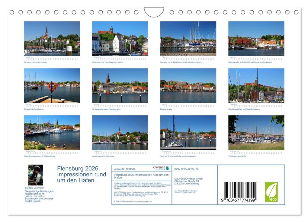 Weitere Ansicht: Flensburg 2026. Impressionen rund um den Hafen (Wandkalender 2026 DIN A4 quer), CALVENDO Monatskalender | Steffani Lehmann, Calvendo
