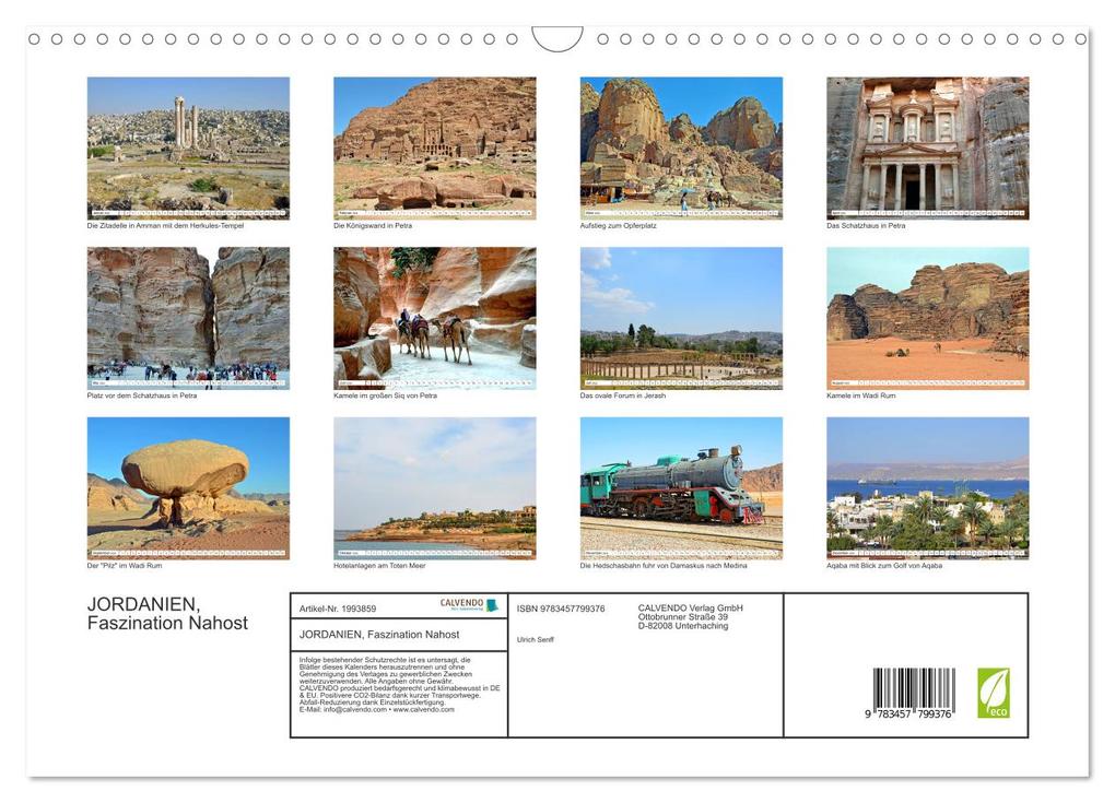 Weitere Ansicht: JORDANIEN, Faszination Nahost (Wandkalender 2026 DIN A3 quer), CALVENDO Monatskalender | Calvendo, Ulrich Senff
