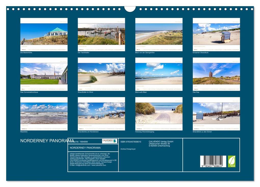 Weitere Ansicht: NORDERNEY PANORAMA (Wandkalender 2026 DIN A3 quer), CALVENDO Monatskalender | Andrea Dreegmeyer, Calvendo