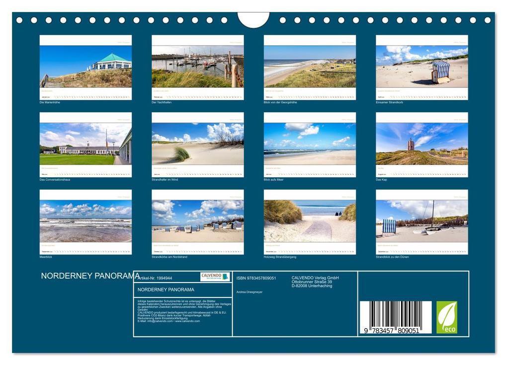 Weitere Ansicht: NORDERNEY PANORAMA (Wandkalender 2026 DIN A4 quer), CALVENDO Monatskalender | Andrea Dreegmeyer, Calvendo