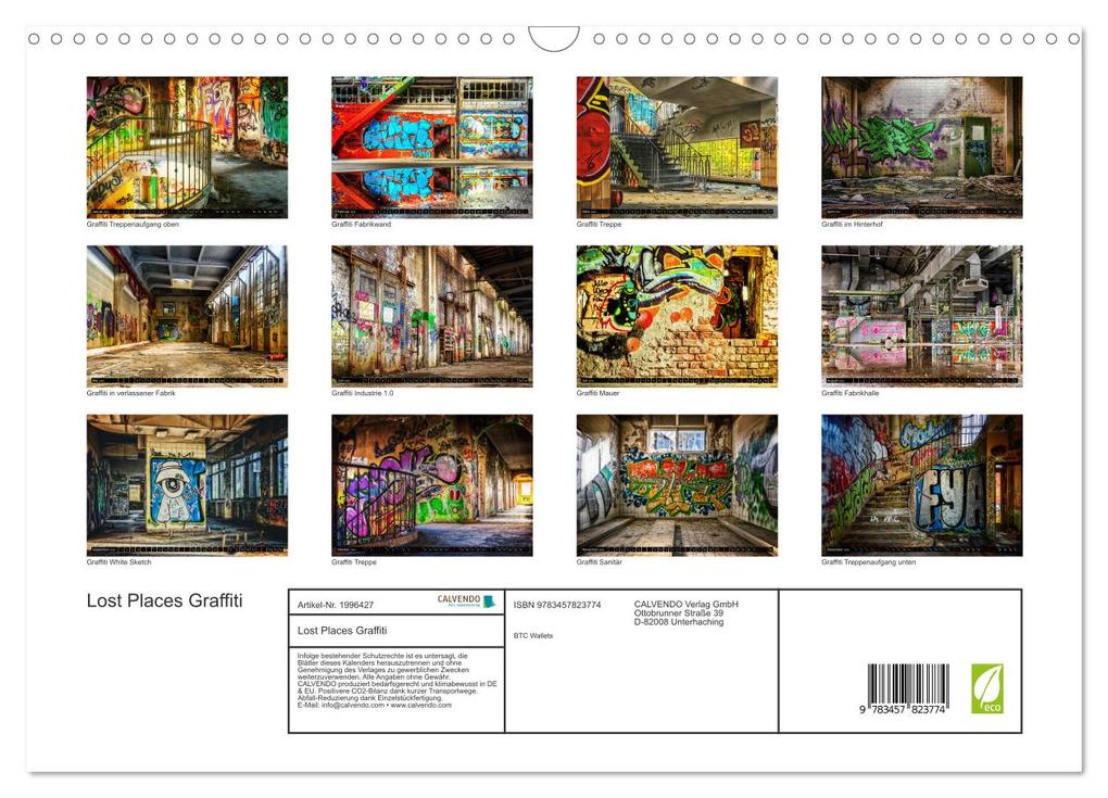 Weitere Ansicht: Lost Places Graffiti (Wandkalender 2026 DIN A3 quer), CALVENDO Monatskalender | Calvendo, BTC Wallets