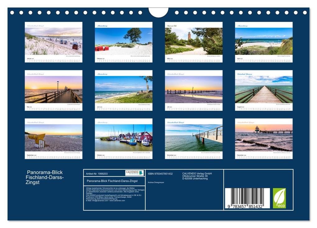 Weitere Ansicht: Panorama-Blick Fischland-Darss-Zingst (Wandkalender 2026 DIN A4 quer), CALVENDO Monatskalender | Andrea Dreegmeyer, Calvendo