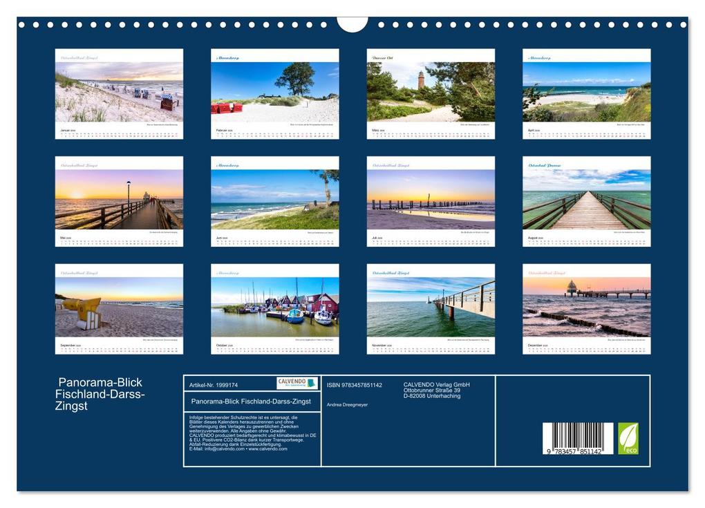 Weitere Ansicht: Panorama-Blick Fischland-Darss-Zingst (Wandkalender 2026 DIN A3 quer), CALVENDO Monatskalender | Andrea Dreegmeyer, Calvendo
