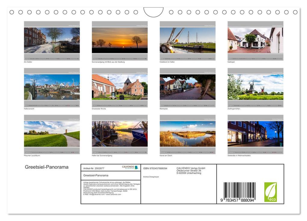 Weitere Ansicht: Greetsiel-Panorama (Wandkalender 2026 DIN A4 quer), CALVENDO Monatskalender | Andrea Dreegmeyer, Calvendo