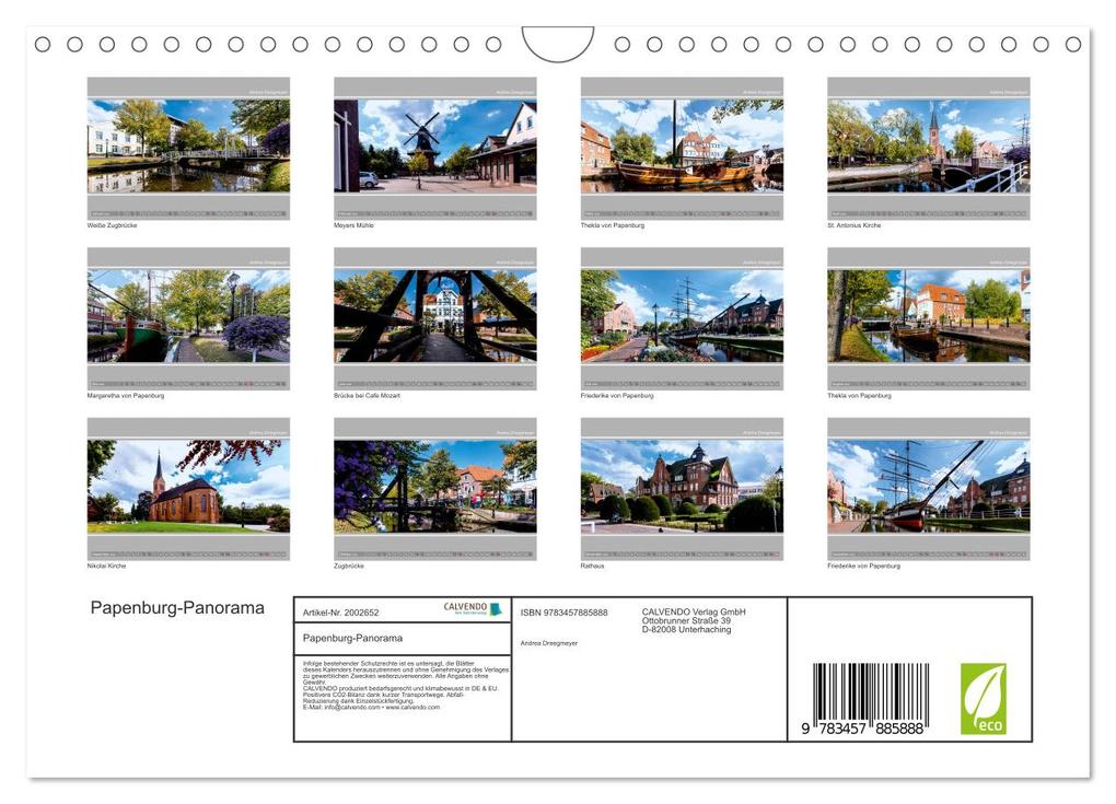 Weitere Ansicht: Papenburg-Panorama (Wandkalender 2026 DIN A4 quer), CALVENDO Monatskalender | Andrea Dreegmeyer, Calvendo