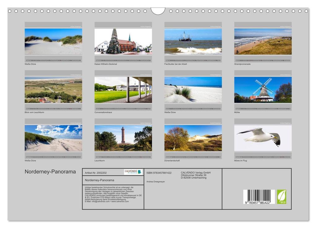 Weitere Ansicht: Norderney-Panorama (Wandkalender 2026 DIN A3 quer), CALVENDO Monatskalender | Andrea Dreegmeyer, Calvendo