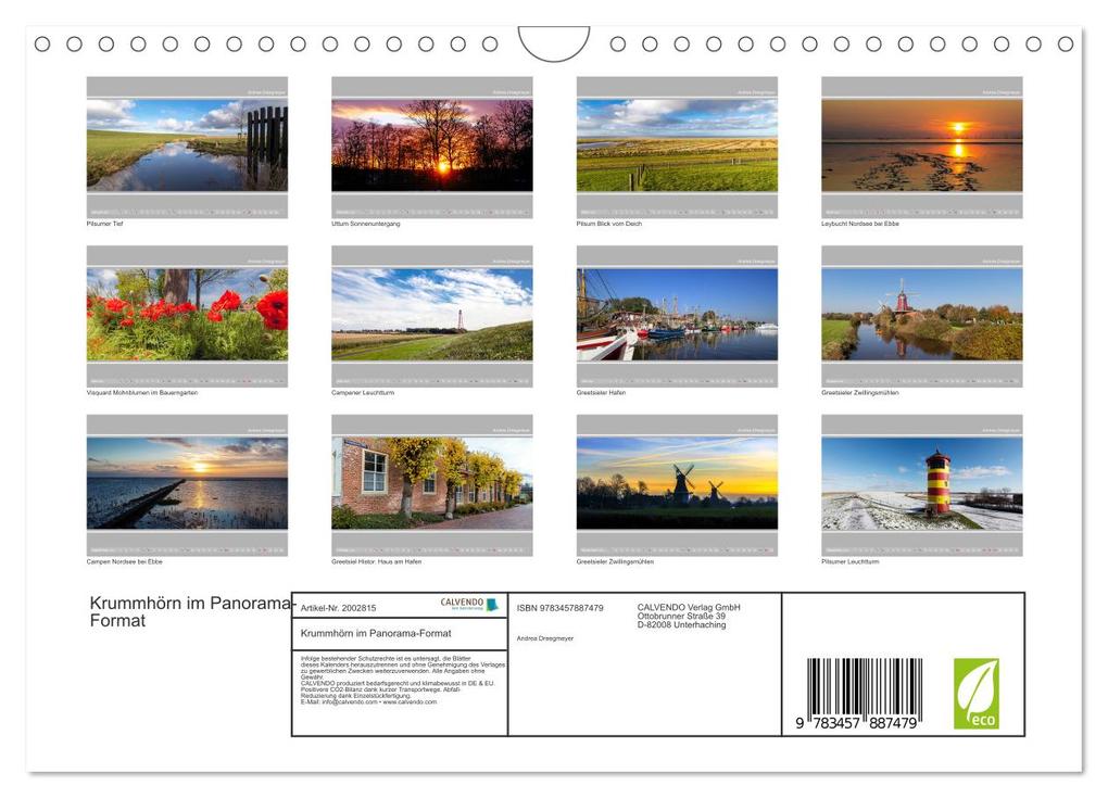 Weitere Ansicht: Krummhörn im Panorama-Format (Wandkalender 2026 DIN A4 quer), CALVENDO Monatskalender | Andrea Dreegmeyer, Calvendo