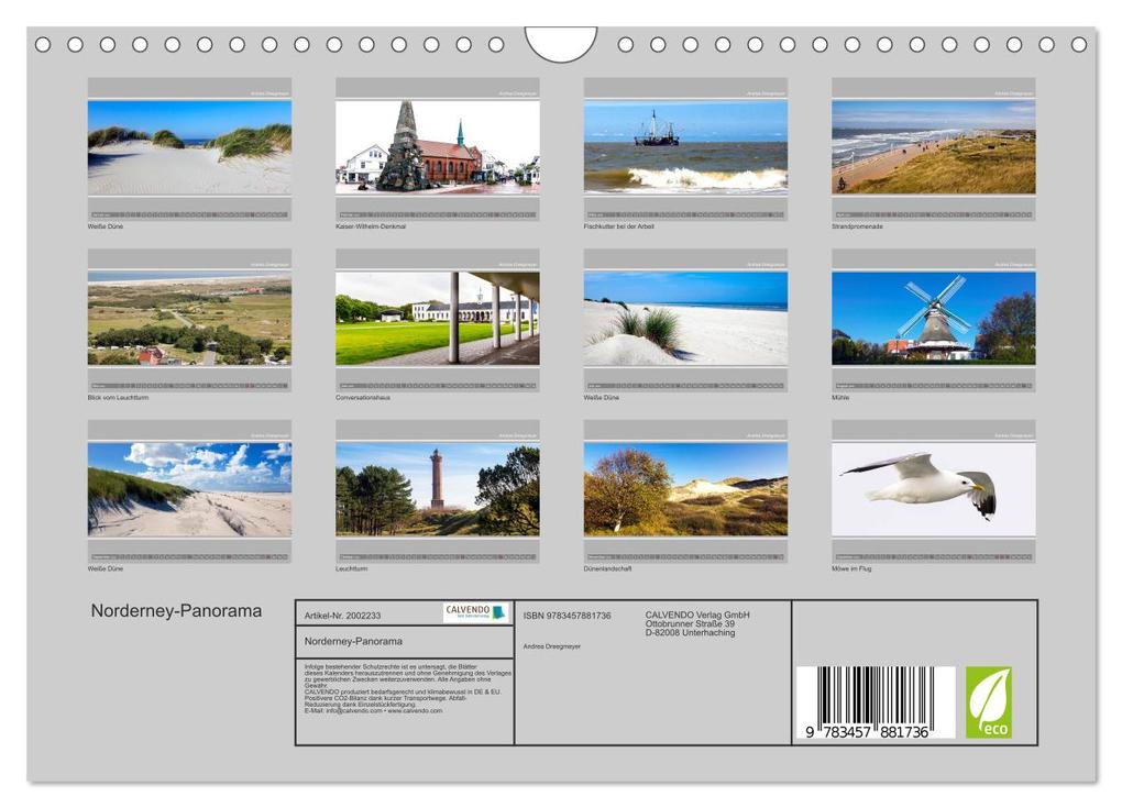 Weitere Ansicht: Norderney-Panorama (Wandkalender 2026 DIN A4 quer), CALVENDO Monatskalender | Andrea Dreegmeyer, Calvendo