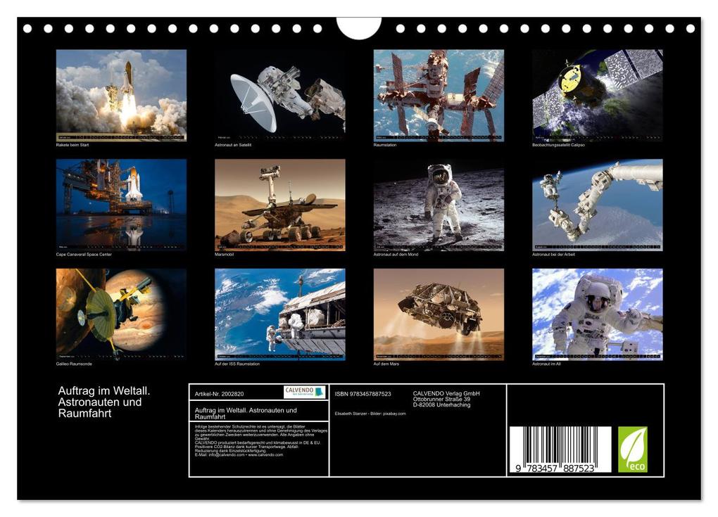 Weitere Ansicht: Auftrag im Weltall. Astronauten und Raumfahrt (Wandkalender 2026 DIN A4 quer), CALVENDO Monatskalender | Elisabeth Stanzer, Calvendo