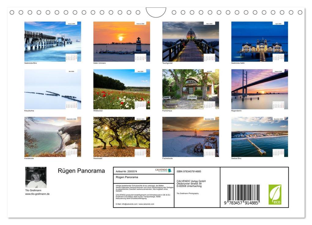 Weitere Ansicht: Rügen Panorama (Wandkalender 2026 DIN A4 quer), CALVENDO Monatskalender | Tilo Grellmann, Calvendo