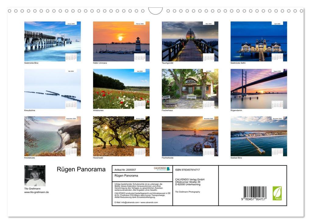 Weitere Ansicht: Rügen Panorama (Wandkalender 2026 DIN A3 quer), CALVENDO Monatskalender | Tilo Grellmann, Calvendo