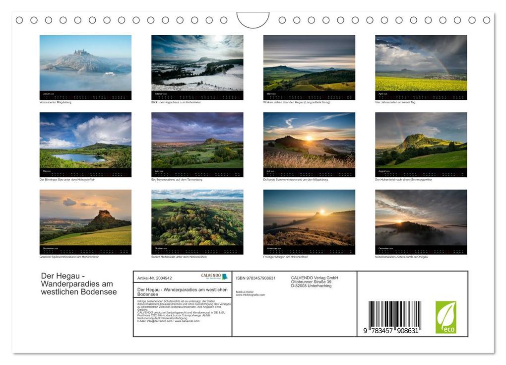 Weitere Ansicht: Der Hegau - Wanderparadies am westlichen Bodensee (Wandkalender 2026 DIN A4 quer), CALVENDO Monatskalender | Markus Keller, Calvendo
