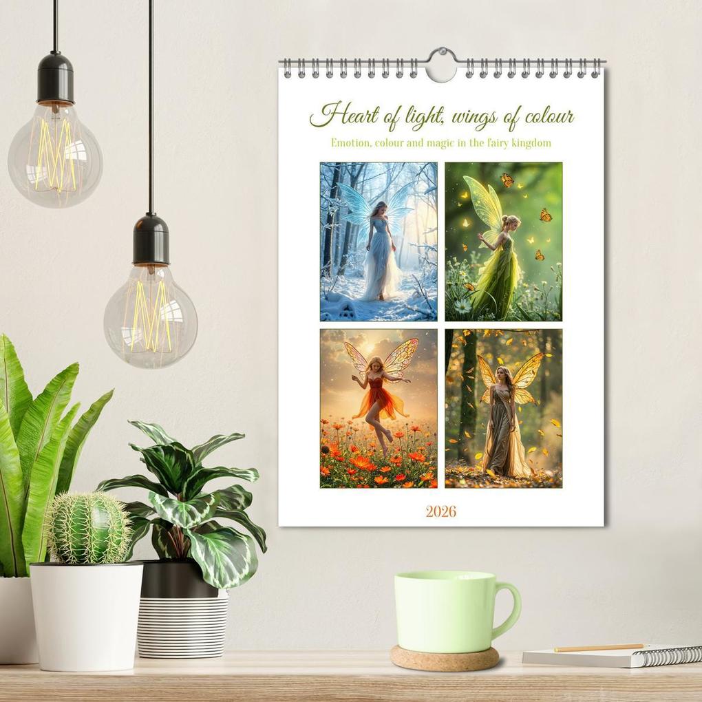 Weitere Ansicht: Heart of light, wings of colour - Emotion, colour and magic in the fairy kingdom (Wall Calendar 2026 DIN A4 portrait), CALVENDO 12 Month Wall Calendar | Calvendo, Fred Schimak