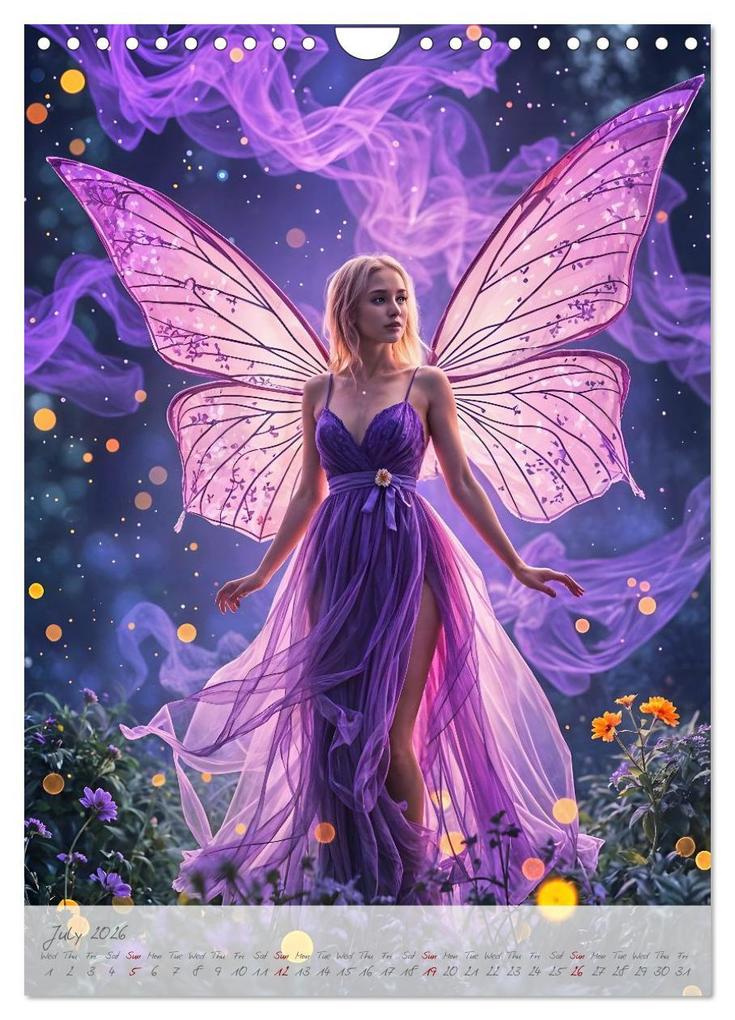 Weitere Ansicht: Heart of light, wings of colour - Emotion, colour and magic in the fairy kingdom (Wall Calendar 2026 DIN A4 portrait), CALVENDO 12 Month Wall Calendar | Calvendo, Fred Schimak